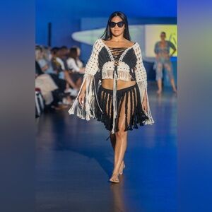 Original GoodVibeGoda Macramé Mini Skirt Handmade